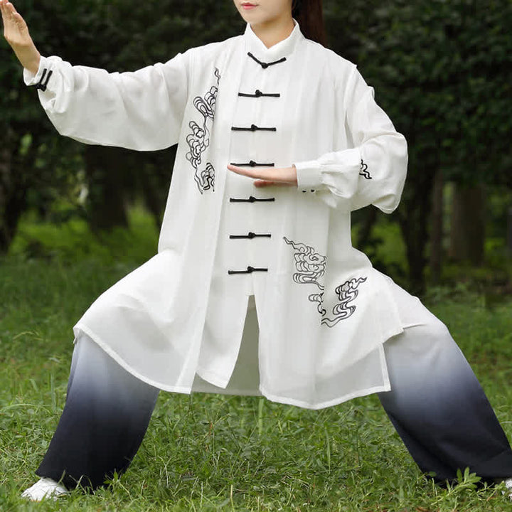 Buddha Stones縁起の良い雲 グラデーション 瞑想 祈り スピリチュアル 禅 太極拳 気功 練習 女性用 服 セット