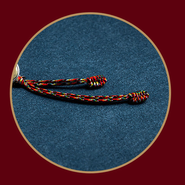 Buddha Stonesハンドメイド 925 スターリングシルバー十二支誕生仏守護 カラフル ロープブレスレット
