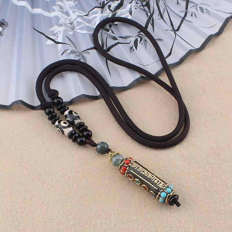 Buddha Stonesチベットオーム・マニ・パドメ・フムビーズウェンジウッドネックレスペンダント - オーム・マニ・パドメ・フム弦楽団 - image 8
