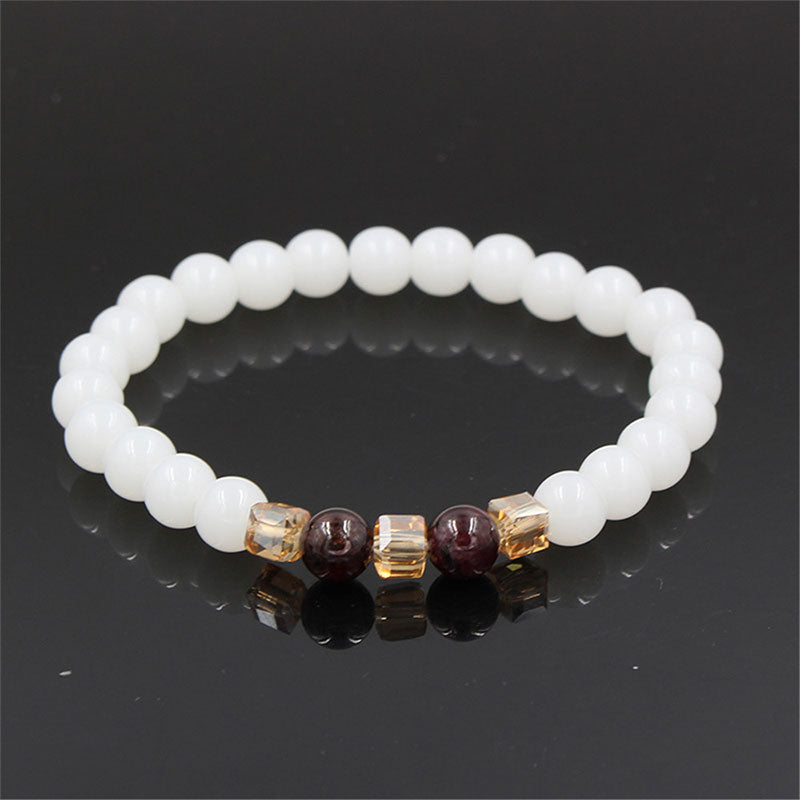 Buddha Stones天然白翡翠守護ブレスレット