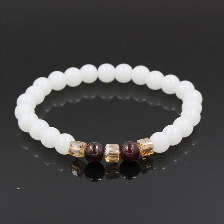 Buddha Stones天然白翡翠守護ブレスレット