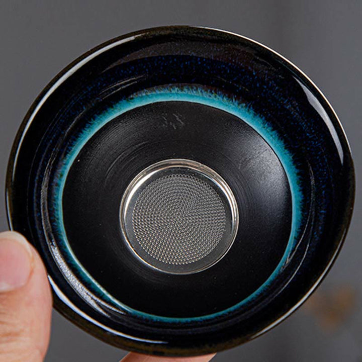 Buddha Stonesブルーグラデーションカラー 中国功夫茶 陶器ティーポット ポータブルギフトバッグボックスセット - image 4