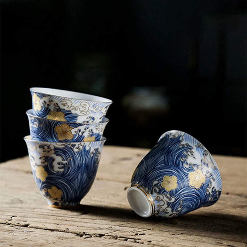 Buddha Stonesヴィンテージ 海 海の波 陶器 ティーカップ ティーカップ