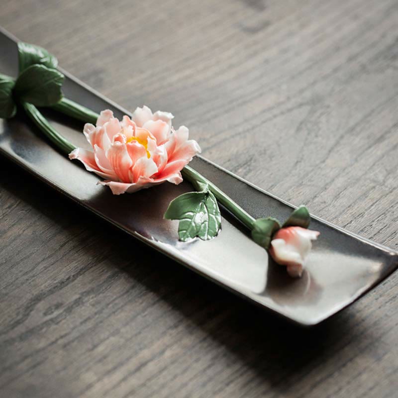 Buddha Stones蓮 牡丹 バラの花 陶器 スピリチュアル 香炉