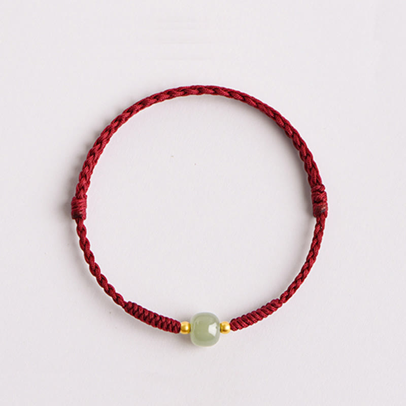 Buddha Stones手作り翡翠幸運ビーズ繁栄編みブレスレット