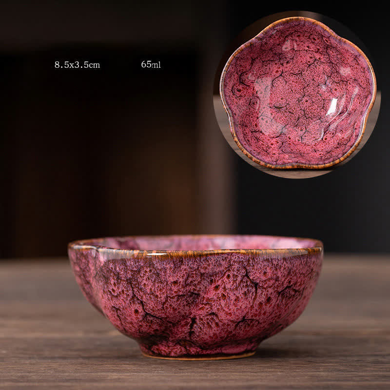 Buddha Stones桃の花模様 陶器 ティーカップ 花 ティーカップ