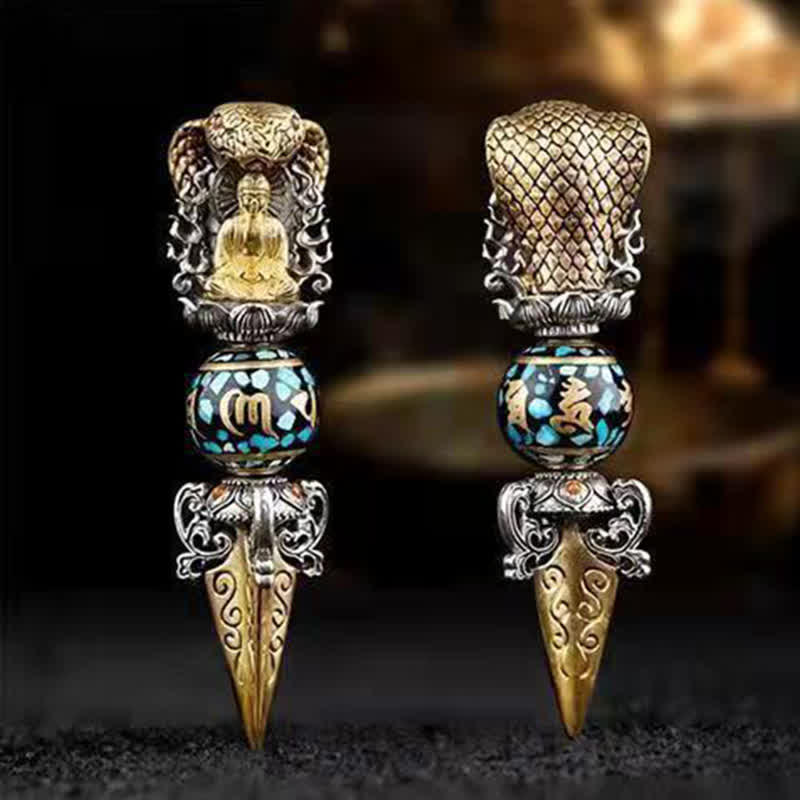 Buddha Stonesチベットオーム・マニ・パドメ・フム仏富回転ネックレス金剛ペンダント - image 2