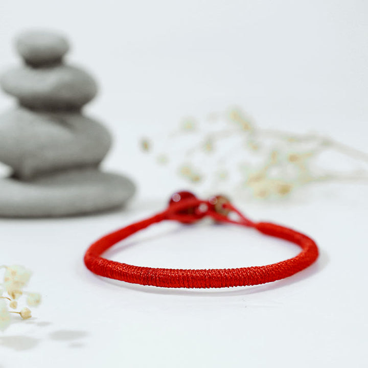 Buddha Stones風水ラッキーレッドストリングセラミックブレスレット