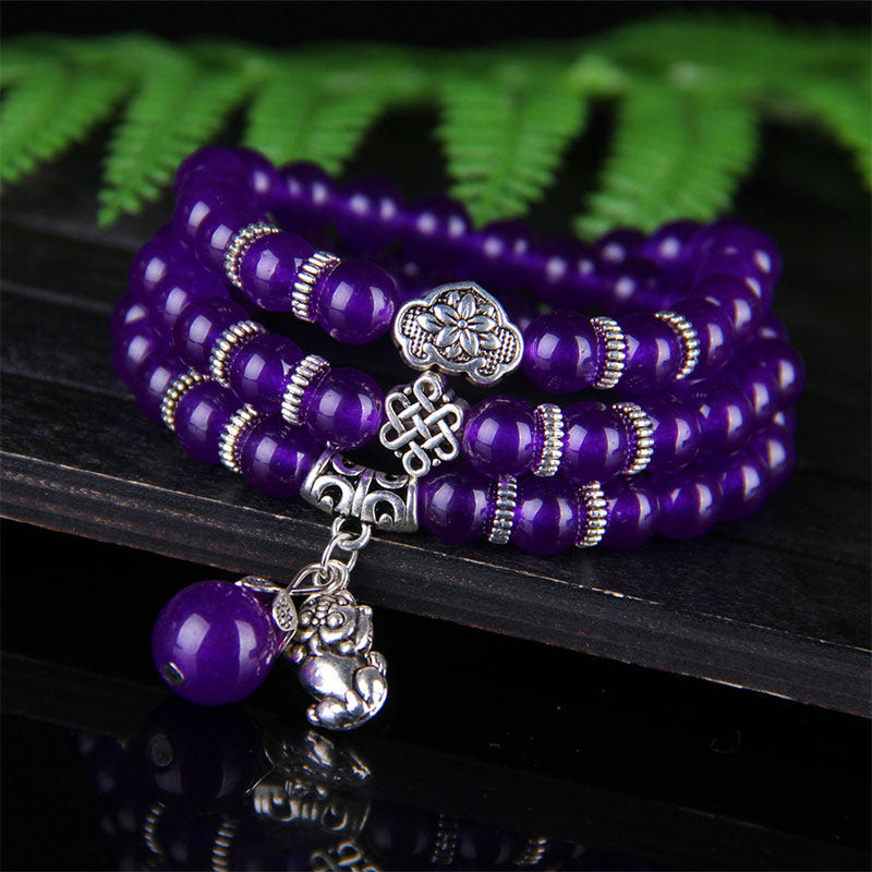 Buddha StonesアメジストPiXiuの富のブレスレット