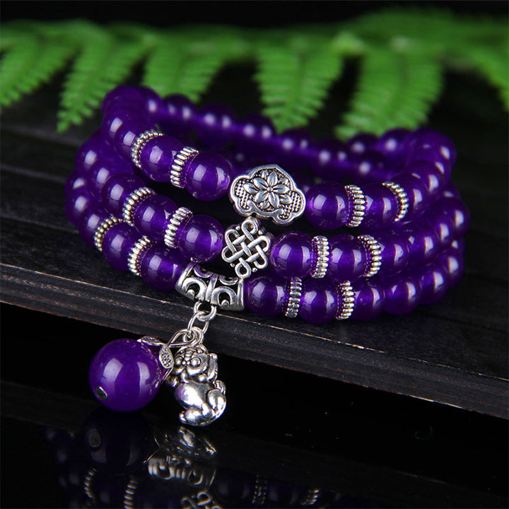 Buddha StonesアメジストPiXiuの富のブレスレット