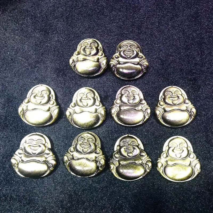 Buddha Stones笑う仏陀 金の輝き 黒曜石 富のネックレス ペンダント - image 6