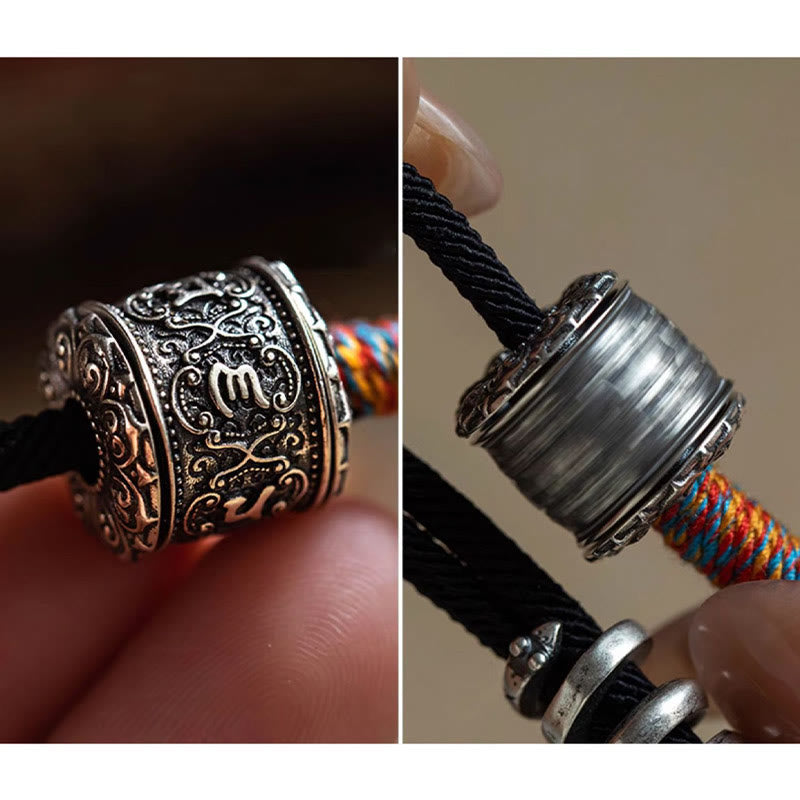Buddha Stonesチベットのオーム・マニ・パドメ・フム彫刻お守りダブルラップブレスレット