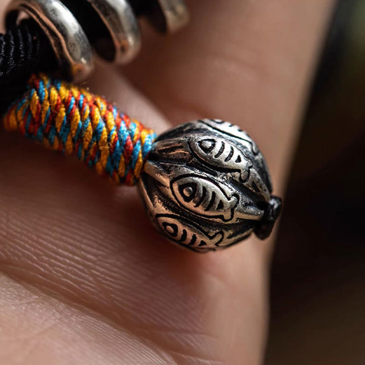 Buddha Stonesチベットのオーム・マニ・パドメ・フム彫刻お守りダブルラップブレスレット