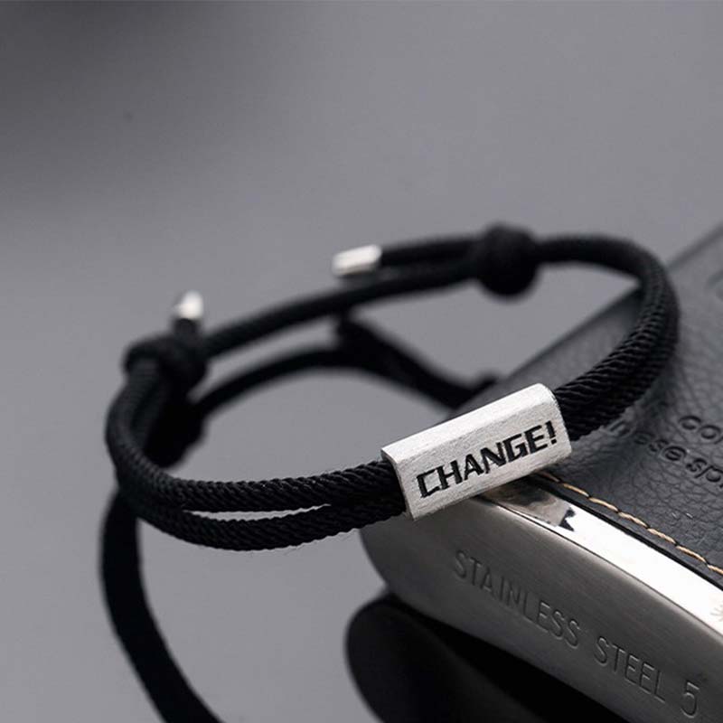 Buddha Stones925スターリングシルバー 文字彫刻 祝福ストリングブレスレット - ブラック＆文字変更（ブレスレットサイズ18-24cm） - image 9