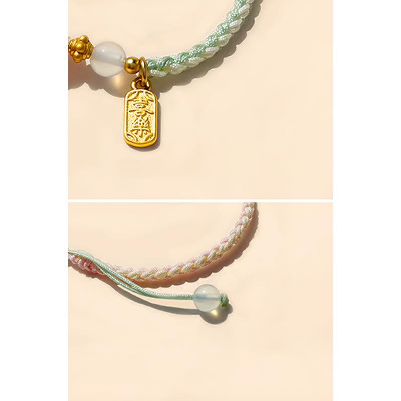 Buddha Stones平和と喜び 瑪瑙 平和バックル 縁起の良い手作り編みブレスレット