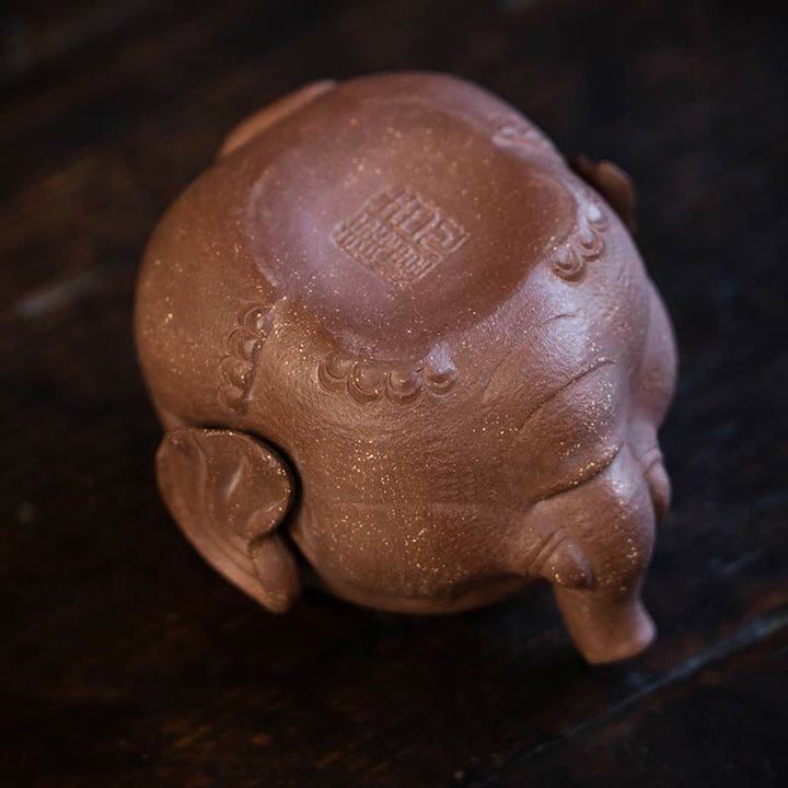 Buddha Stonesかわいい象 縁起の良い雲 紫粘土 陶器 ティーポット