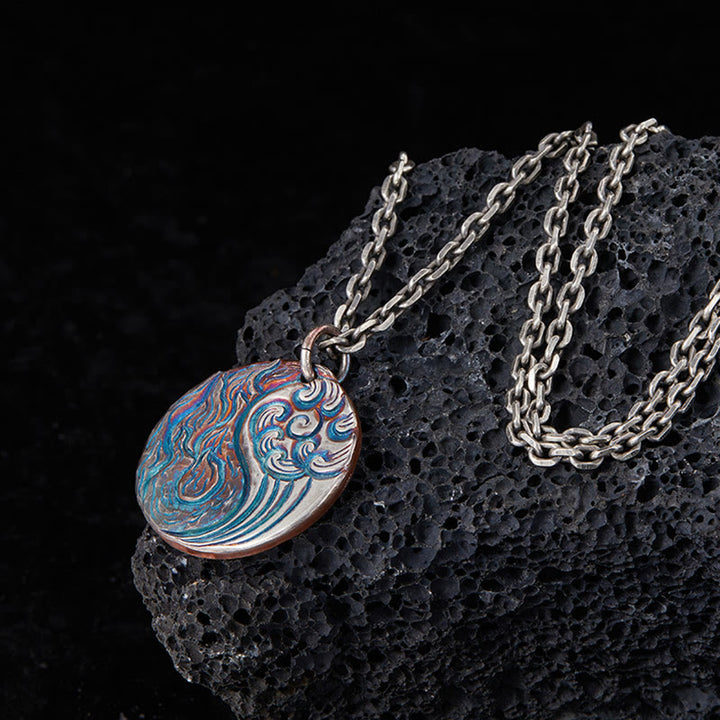 Buddha Stones990 スターリングシルバー 陰陽 水と火のバランスネックレスペンダント - image 3