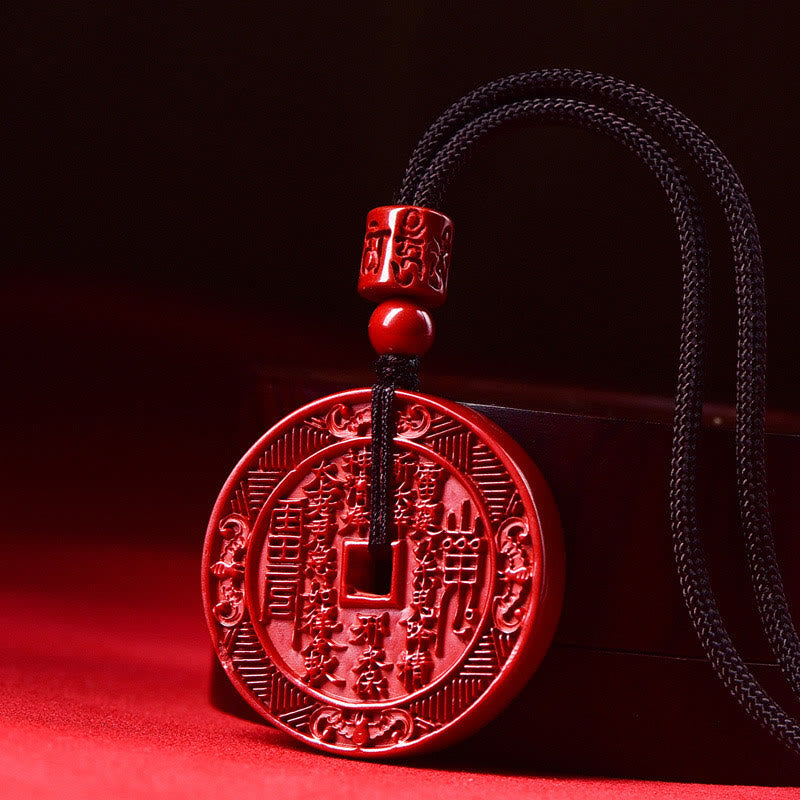 Buddha Stones天然辰砂 山の幽霊 お金を使う 八卦 祝福 ネックレス ペンダント キーチェーン
