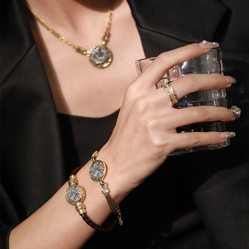 Buddha Stonesチベット 925 スターリングシルバー ザキラム 富の女神 祝福 保護ブレスレット