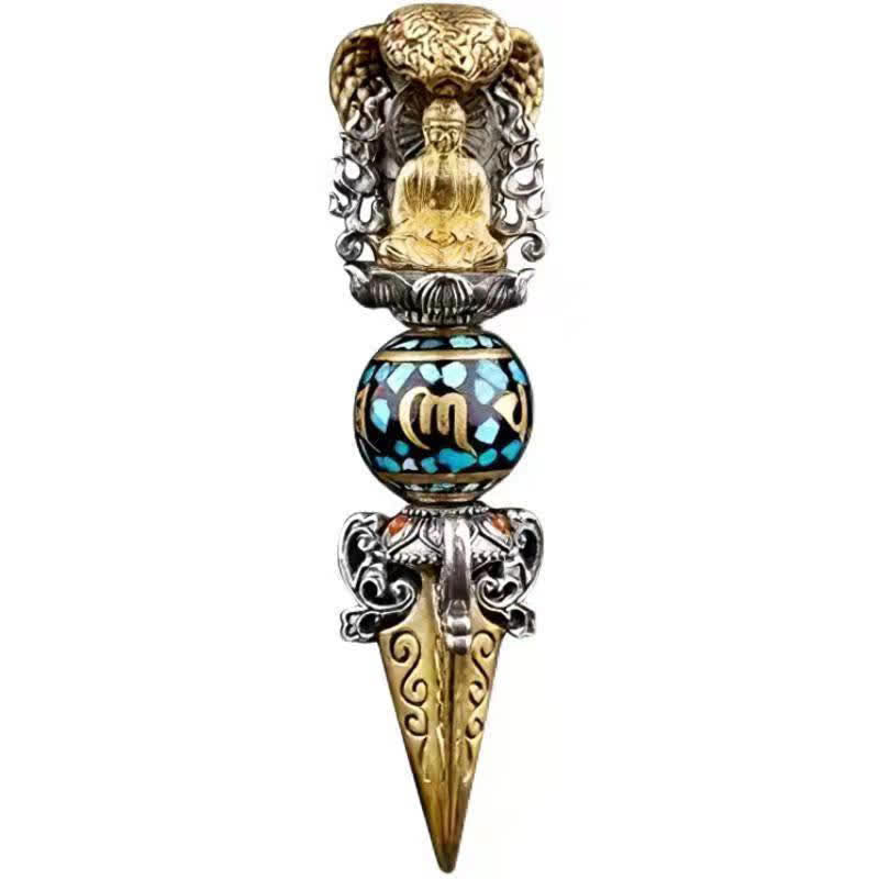 Buddha Stonesチベットオーム・マニ・パドメ・フム仏富回転ネックレス金剛ペンダント - image 5