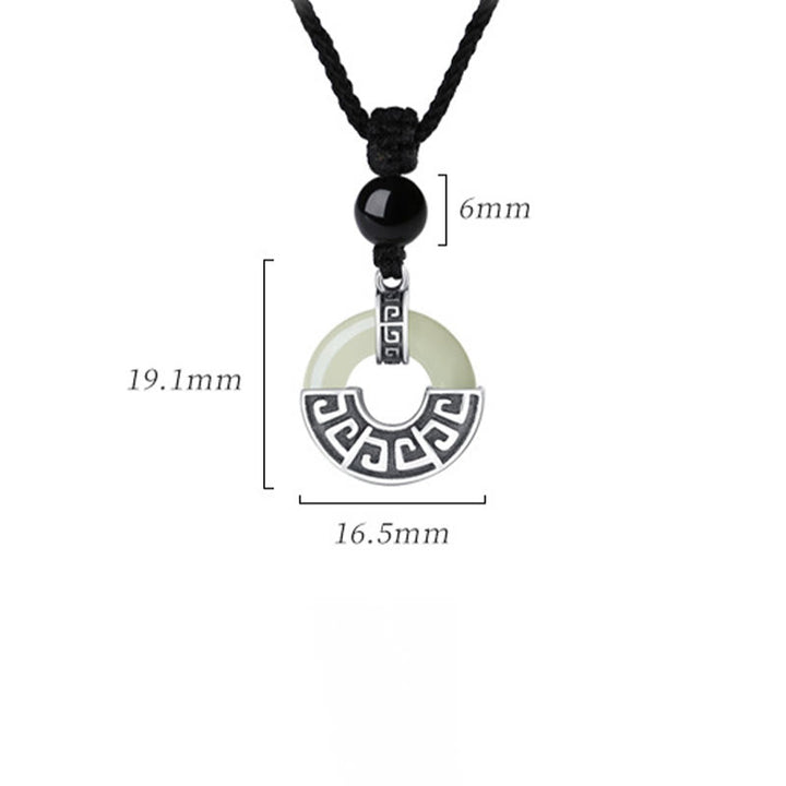 Buddha Stones925スターリングシルバー 天然和田翡翠 平和バックル 繁栄のネックレスペンダント