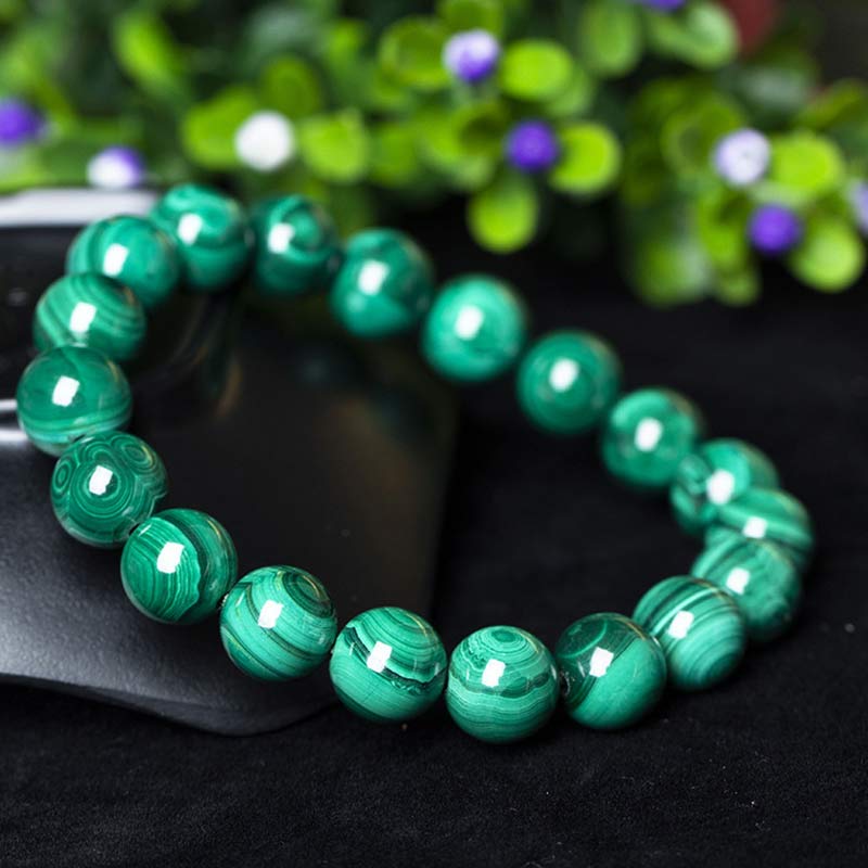 Buddha Stones天然マラカイト 保護 静寂 ブレスレット