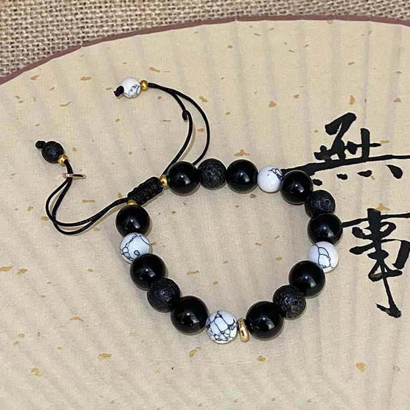 Buddha Stones黒曜石 溶岩石 陰陽強さブレスレット - image 19