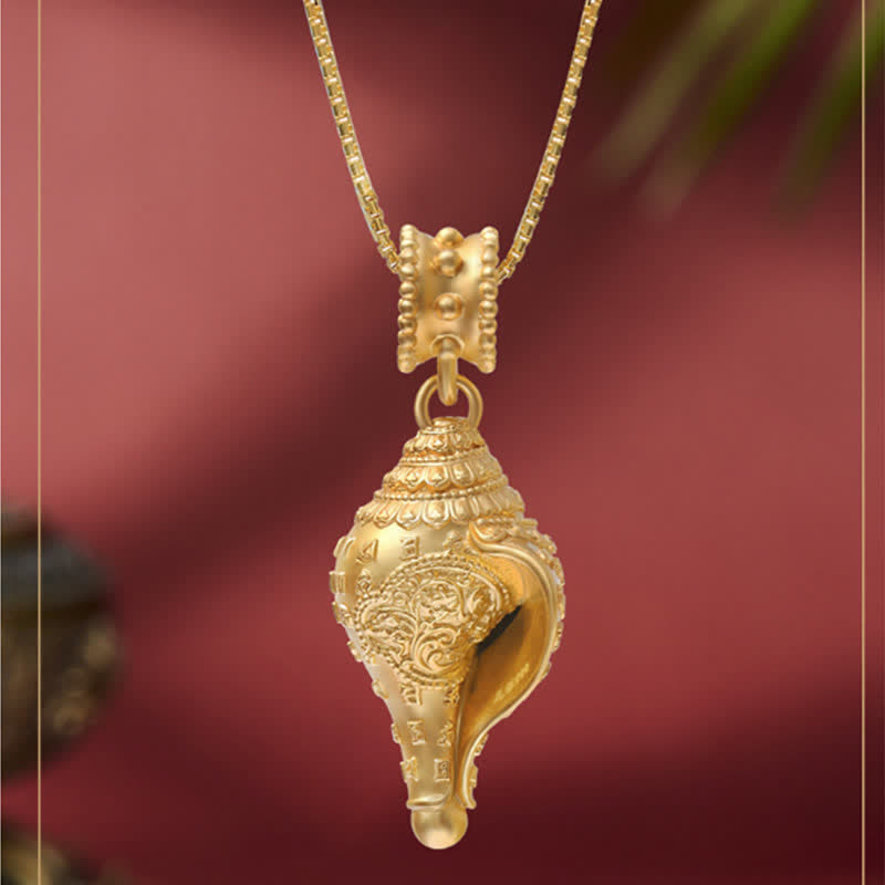 Buddha Stones999 スターリングシルバー シャンカ コンクシェル 貝殻 ラッキーネックレス ペンダント