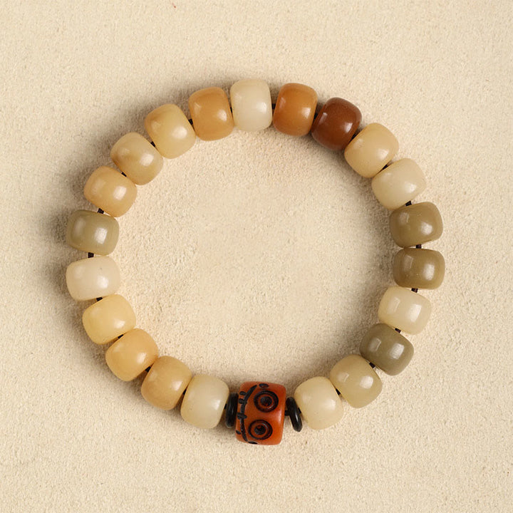 Buddha Stones天然菩提樹 屍の森の王オーム・マニ・パドメ・フム知恵のブレスレット