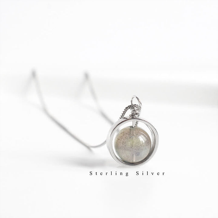 Buddha Stones 925スターリングシルバー ムーンストーン ラブプラネット 回転パターンネックレスペンダント - image 8