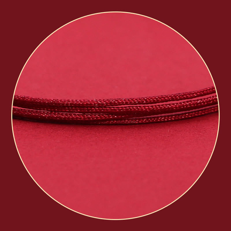 Buddha Stones 999スターリングシルバー PiXiu ストロベリークォーツビーズ 富と幸運の編み込みブレスレット - image 8