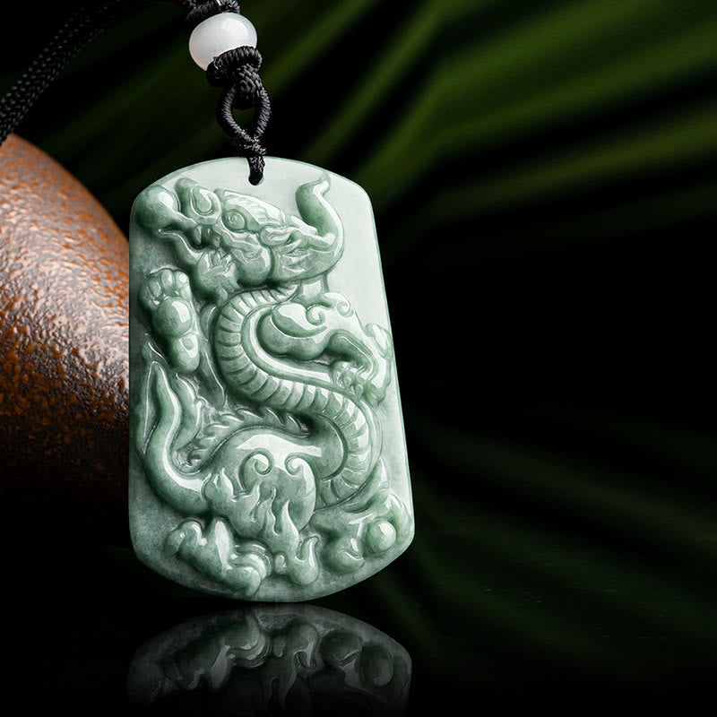 Buddha Stones龍年 十二支 龍 翡翠 成功のお守り ネックレス ペンダント