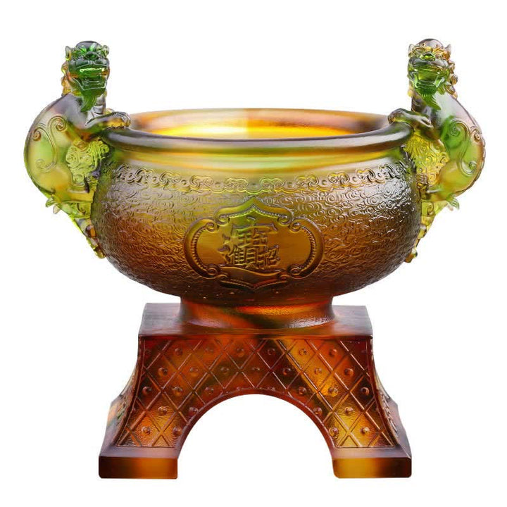 手作りのLiuliクリスタルPiXiu宝ボウルアートピースホームデコレーション - image 8