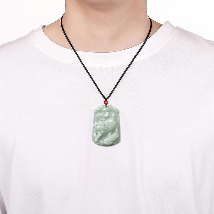 Buddha Stones天然翡翠12星座の豊穣のお守りペンダントネックレス
