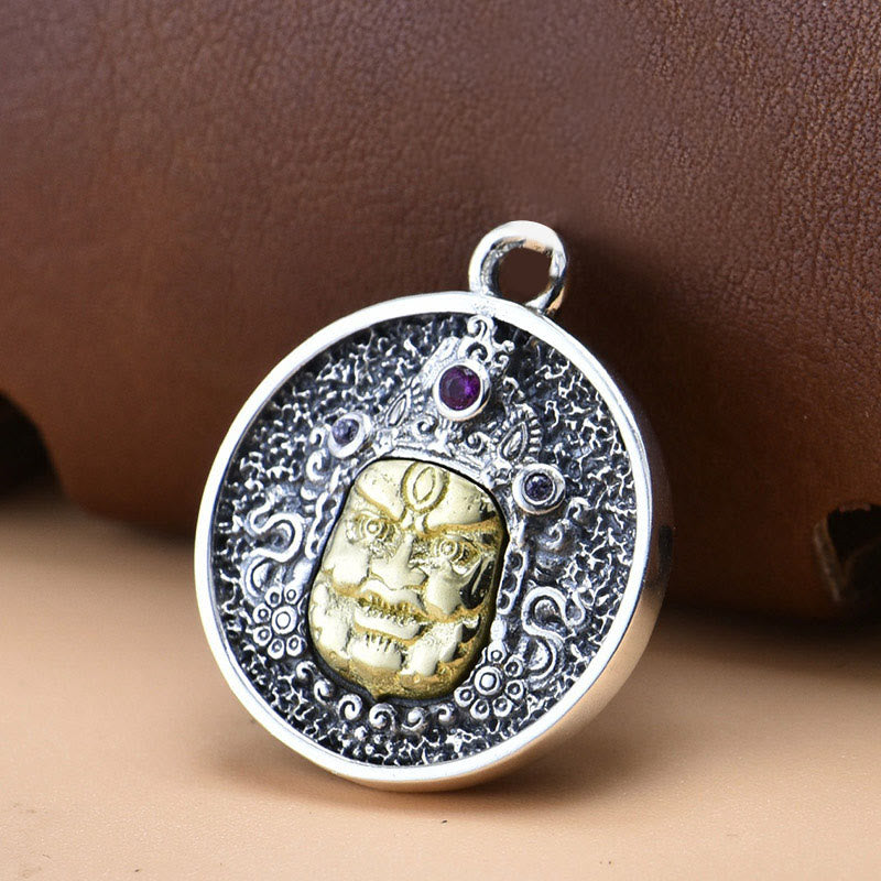 Buddha Stones925 スターリングシルバー ザキラム 富の女神 ドルジェ ヴァジュラ スピリチュアルネックレス ペンダント - ペンダントのみ(19×23mm) - image 1