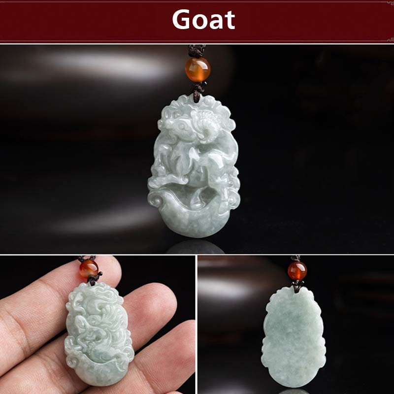 Buddha Stones天然翡翠12星座成功ペンダントネックレス - image 14