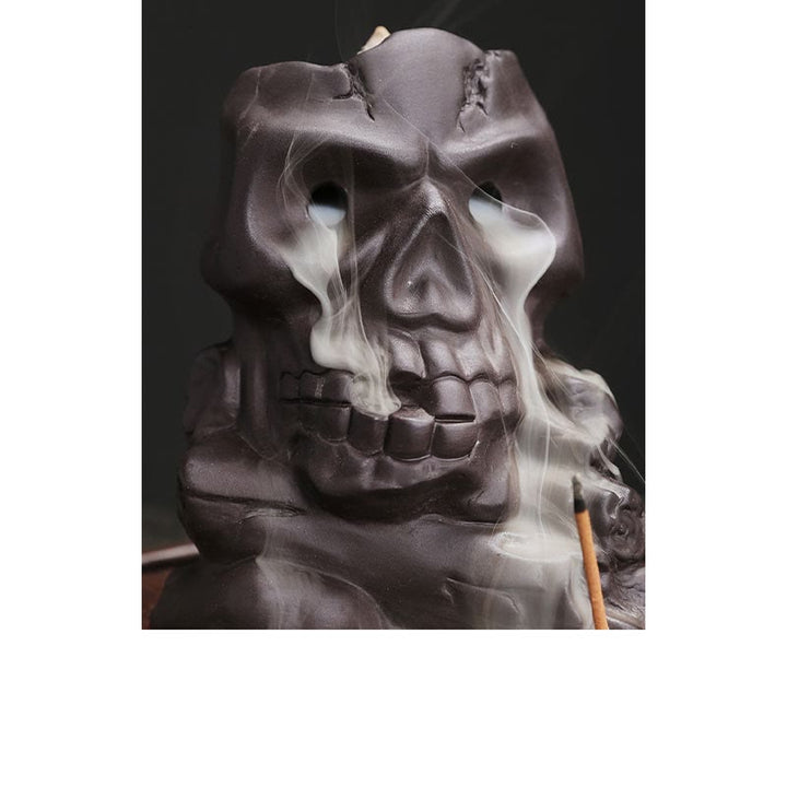 ハロウィン スカルヘッド 紫粘土 ヒーリング香炉 デコレーションBuddha Stones