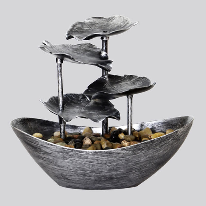 Buddha Stones蓮の葉型 滝 噴水 卓上装飾品 LEDライト付き ホームオフィス デスクトップ装飾 - image 3