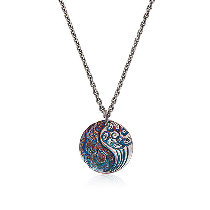Buddha Stones990 スターリングシルバー 陰陽 水と火のバランスネックレスペンダント - image 4