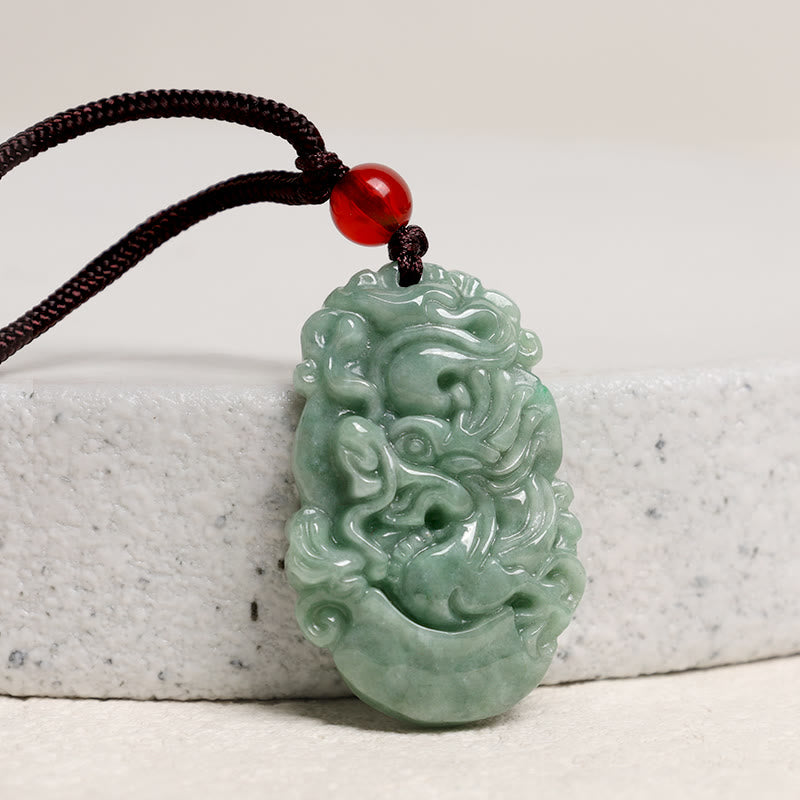 Buddha Stones天然翡翠12星座繁栄ネックレスペンダント - image 2