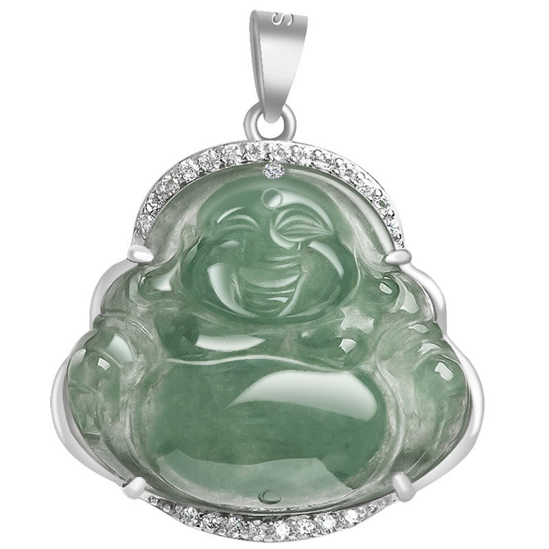 Buddha Stones925スターリングシルバー 笑う仏陀 天然翡翠 幸運 繁栄 ネックレス チェーン ペンダント - image 7