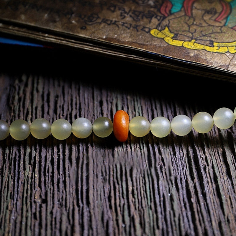 Buddha Stones108 個入りMalaビーズ チベット産 羊角琥珀 幸運のブレスレット