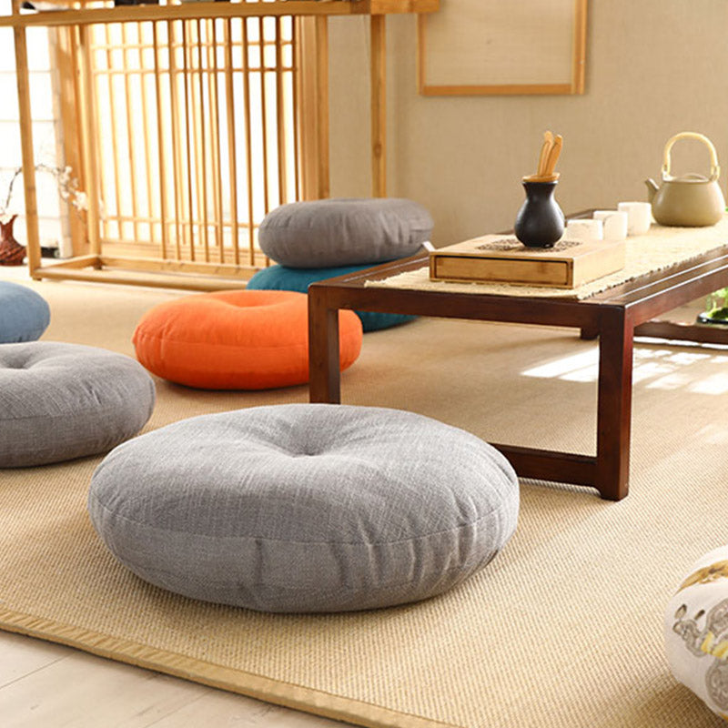 Buddha Stones 蓮のシンプルな模様のリネン製瞑想用座布団 ホームリビングルーム装飾 - image 4