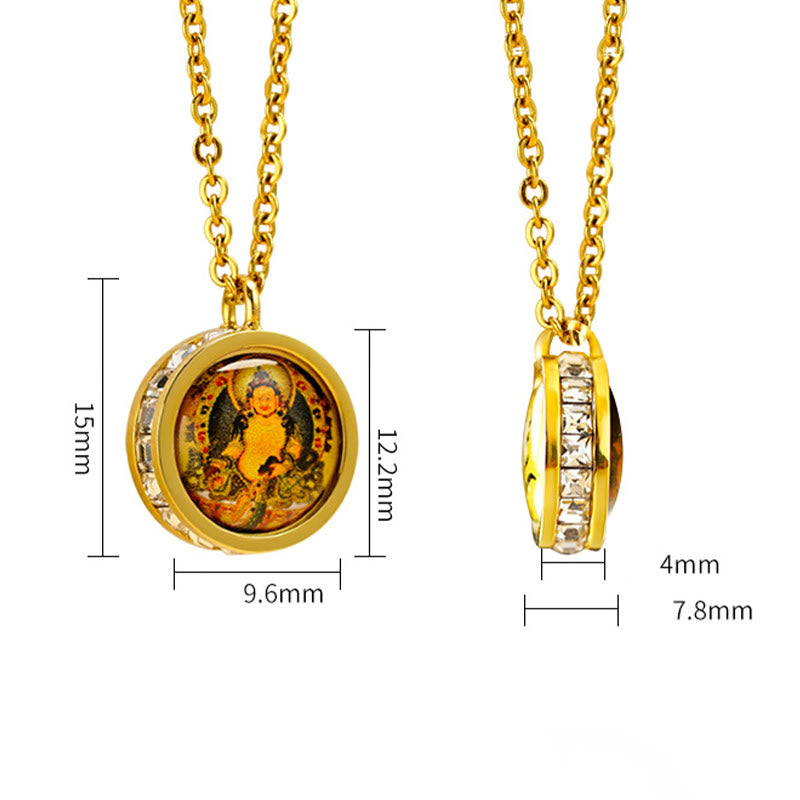 Buddha Stonesチベット イエロー 富の神 グリーン ターラ仏 静寂 チタン鋼 ネックレス ペンダント - image 10