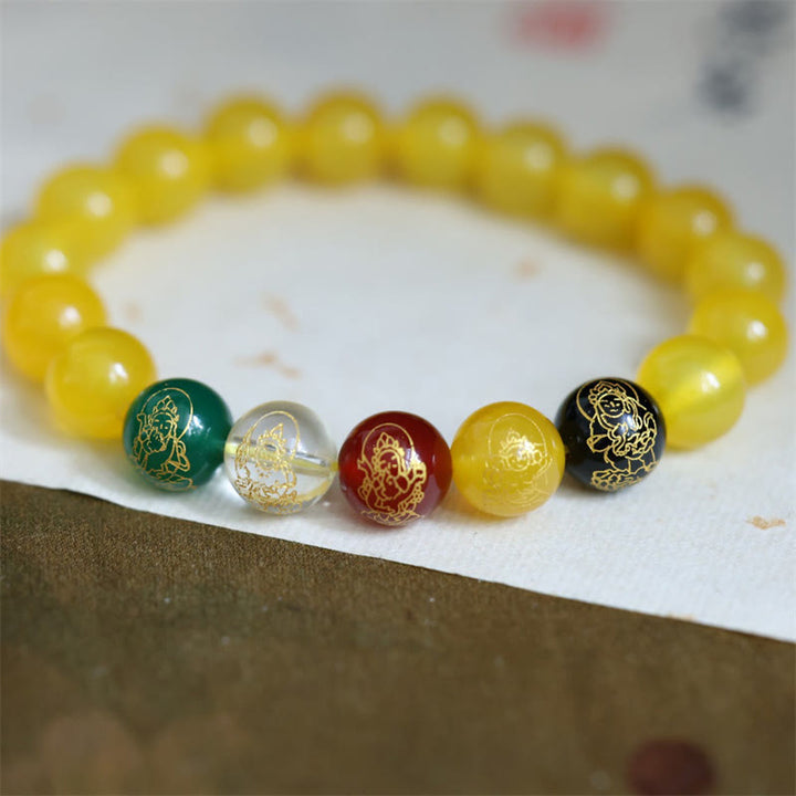 Buddha Stones 水晶 瑪瑙 開運 金運 財運 パワーストーン ブレスレット