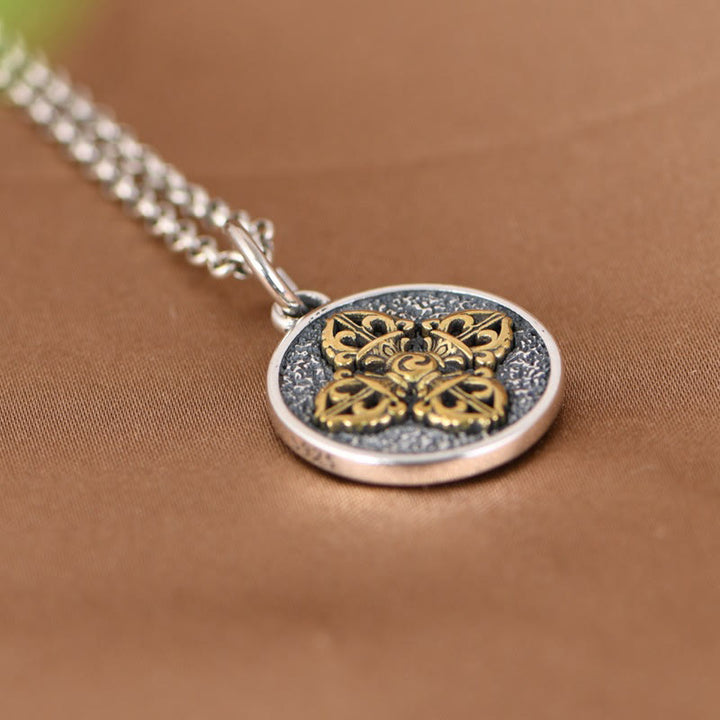 Buddha Stones925スターリングシルバー ダブルドルジェヴァジュラ 祝福ネックレスペンダント