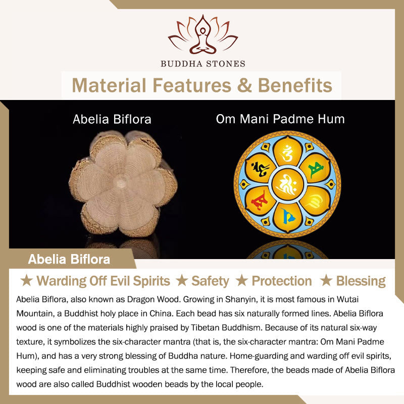 Buddha Stones108 個のMalaアベリア ビフローラ 木製 邪気払い 手首用Mala