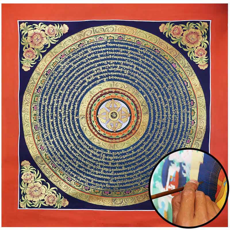 Buddha Stonesチベット 手作り タンカ 絵画 スピリチュアルな祝福 ブラインドボックス ランダムカラーパターン