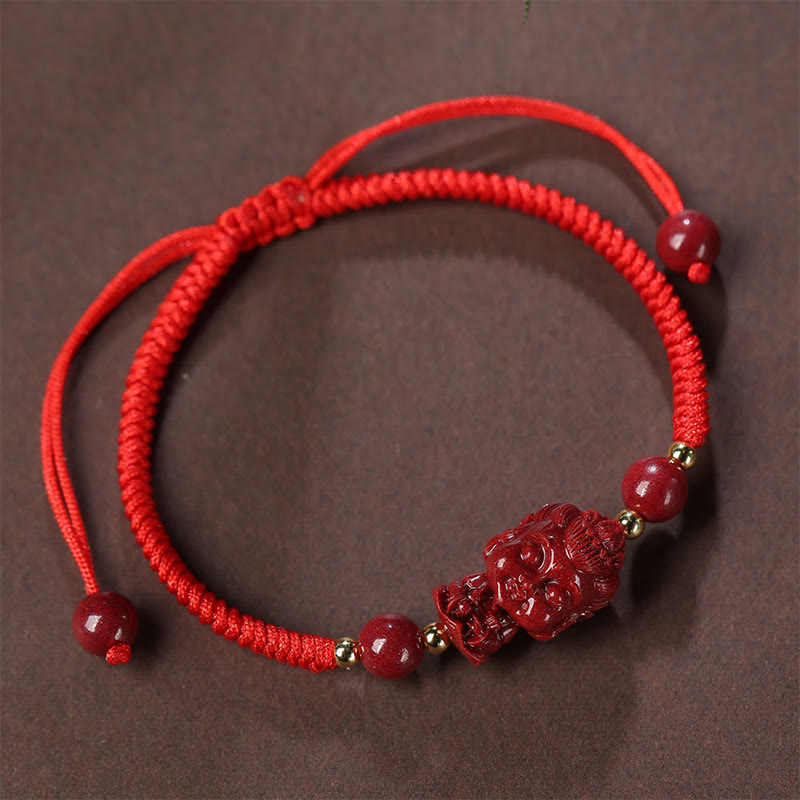 Buddha Stones十二支誕生仏辰砂 お守り 祝福 紐 ブレスレット