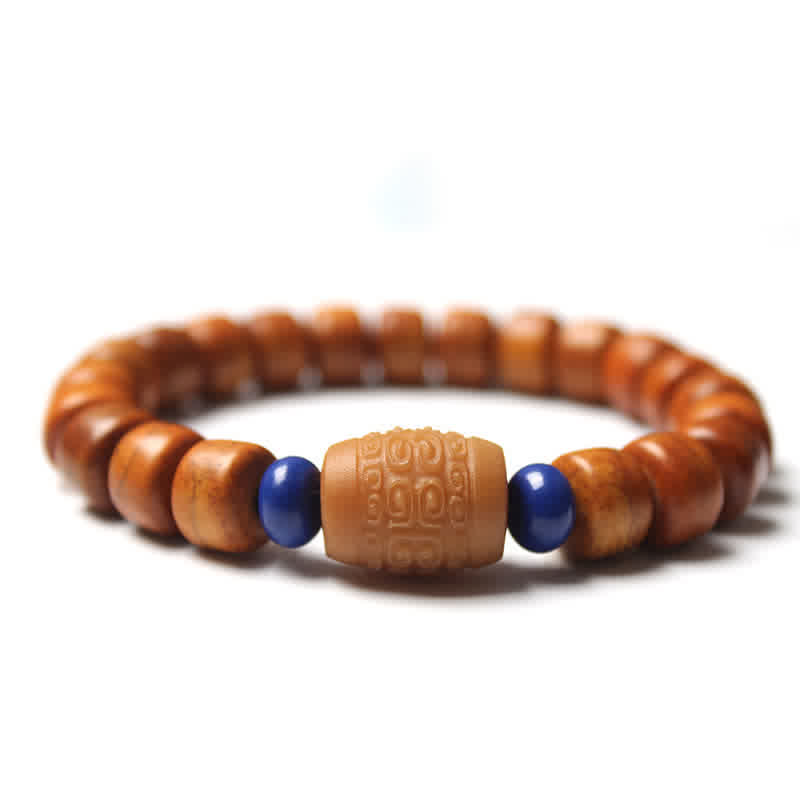 Buddha Stonesチベット骨ビーズオーム・マニ・パドメ・フム強さブレスレット